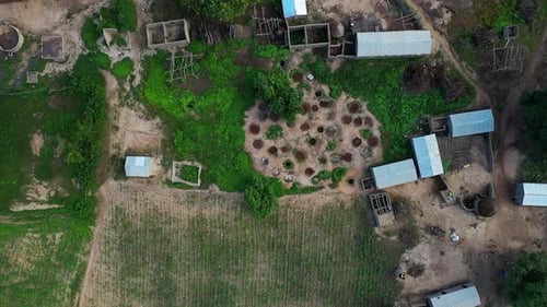 Africa Mali Village And People Aerial View 11