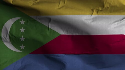 Realistic Waving National Flag of Comoros Animation