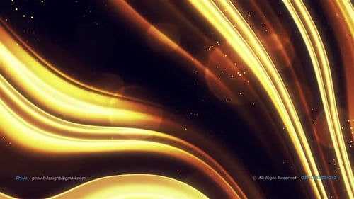 Elegant Golden Fluid Light Waves Motion Background Loop