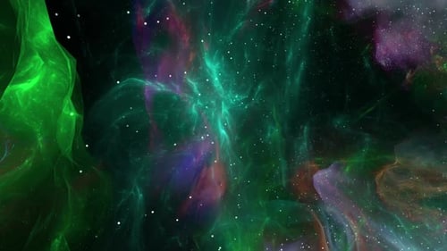 Abstract Space Nebula Background Loop with Colorful Stars