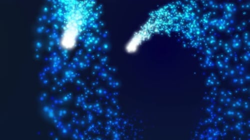 Background of camera flying through blue particles #02
