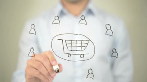 Shopping Cart Animation Hand Drawing Diagram