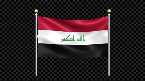 Realistic Waving Flag of Iraq Loopable Animation