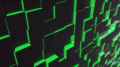 Modern Colorful Green Cubes Background