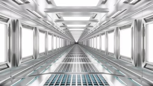 Futuristic Metallic Sci-Fi Tunnel Loop Background