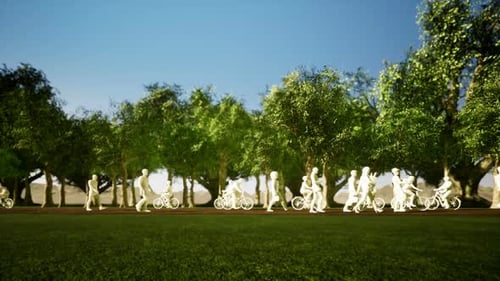3D People in Nature - City Park