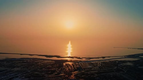 Sunset on Lake Van in Turkey