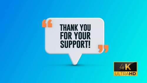 3D Animated Speech Bubble Thank You Message Reveal