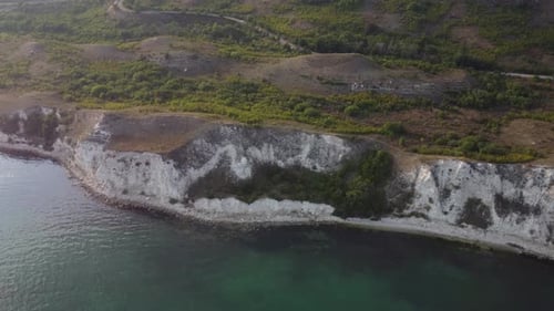 Aerial View of the Scenic Cliffs on a Sea Coast