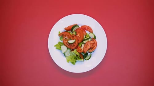 Fresh Salad on a Plate, Overhead Shot