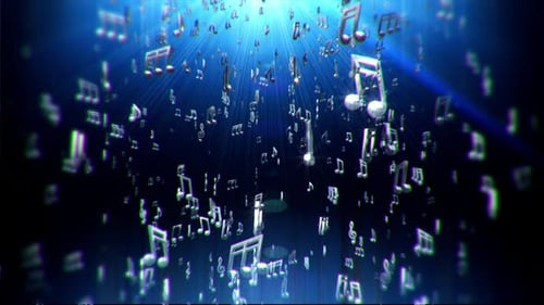 Falling 3D Musical Notes Loop Background