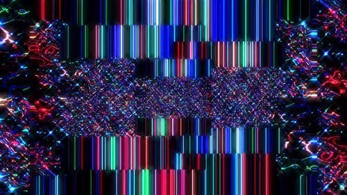 Dynamic Glitch Neon Lines Digital Animation Background