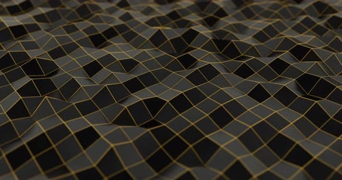 3D Gold And Black Abstract Background