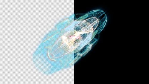 Futuristic Holographic Rocket Engine HUD Display