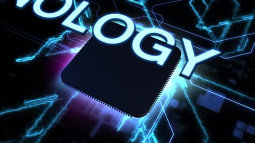 Futuristic Glowing Technology Text Reveal with Circuits