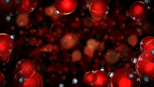 Falling Red Christmas Ornaments Festive Background