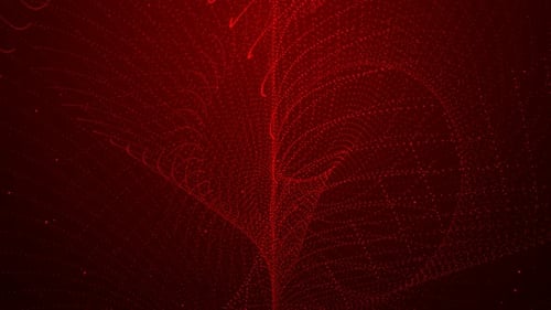 Dynamic Red Particle Flowing Abstract Background