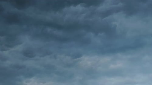 Thick Clouds in the Sky in the Evening