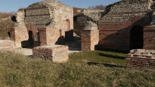 GAMZIGRAD, SERBIA - DECEMBER 25, 2017 Archeological site of Felix Romuliana built by Roman Emperor