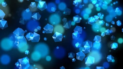 Abstract Blue Geometric Shapes Floating Loop Background