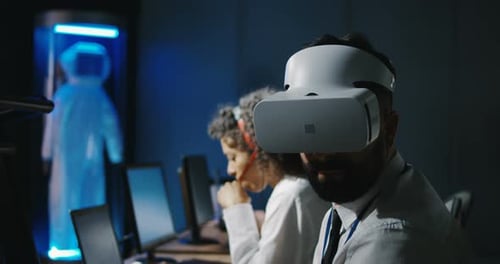 Technician Using VR Headset