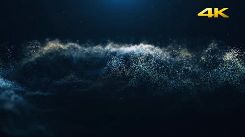 Partículas azules ondeando 4K