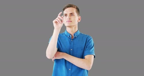 Man using digital screen