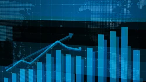 Corporate Digital Business Data Growth Chart Animation