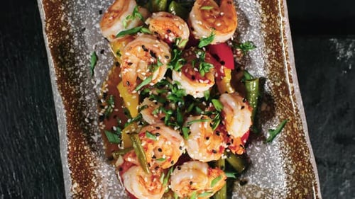 Close Up of Delicious Plate of Shrimp