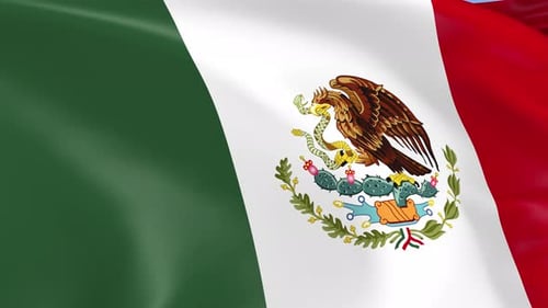 Realistic Mexican Flag Waving in the Wind