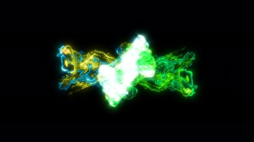 Color Fluids Collider auf Black Liquid Splash Abstrakte Rauch