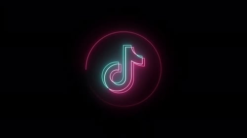 Glowing Neon TikTok Icon Reveal Animation