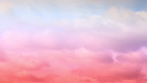 Pastel Sky with Pink, Lavender, and Blue Clouds