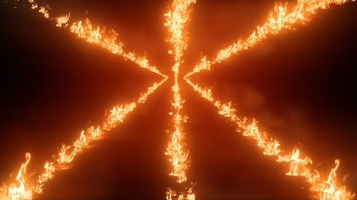 Burning Fire Star Transition with Alpha Channel