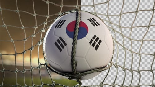Bola de futebol marcando gol Night Frontal - Coreia