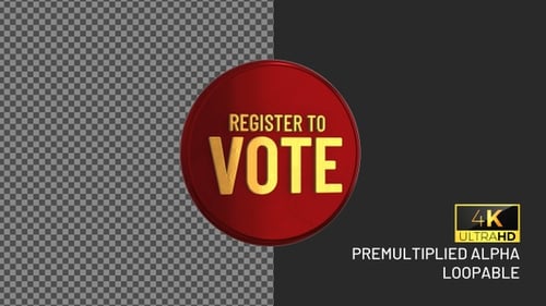 Register To Vote Rotating Looping Badge with Alpha Channel
