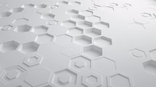 White Abstract Hexagon Geometric Surface Seamless Loop UHD