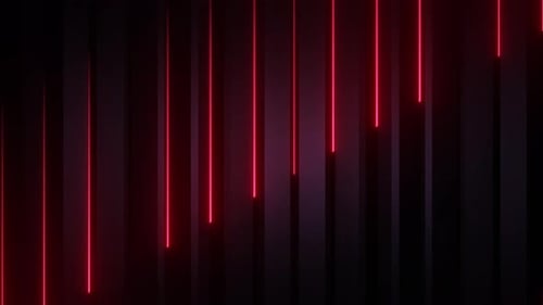 Abstract Neon Red Light Lines Loop on Dark Background
