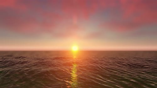 Tropical Ocean Sunset with a Blurred Horizon