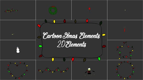 Cartoon Hand-Drawn Christmas Animation Elements Pack