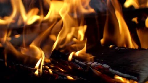 Hot As Inferno Flame Concept, Abstract Beautiful Fire Texture with Flakes of Spark
