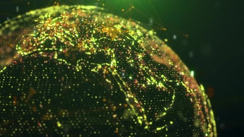 Abstract Digital Network Earth Close Green