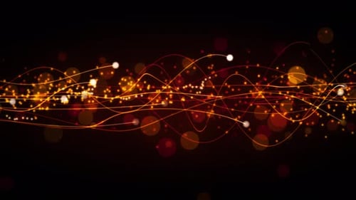 Abstract Flowing Lines and Glowing Particles Background Animation
