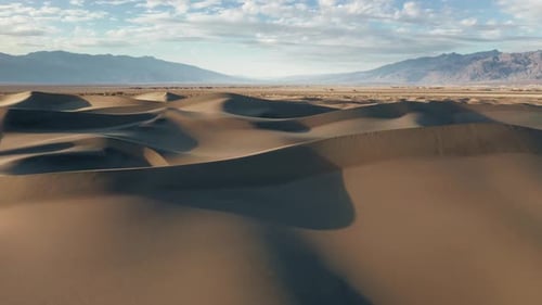 Sand Dunes Aerial View in Desert Landscape