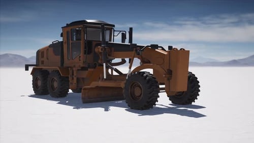 Máquina niveladora de carreteras en Salt Desert Road