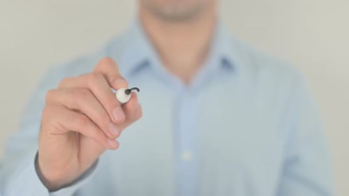 Customer, Writing on Transparent Screen