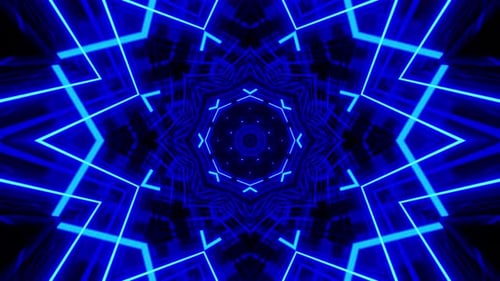 Vj Loop Blue Neon kaleidoscope 005