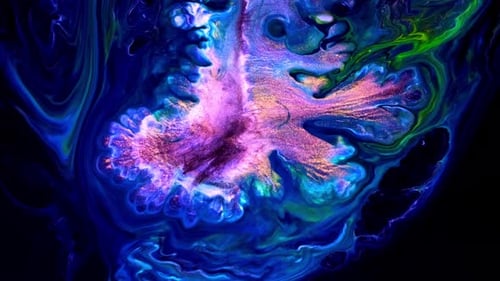 Abstract Colorful Ink and Paint Swirls