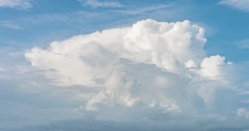 Timelapse white clouds on the blue