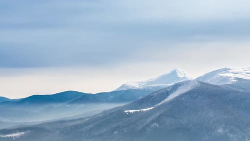 Snowy Mountains and Clouds Timelapse